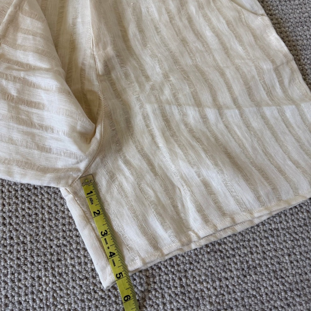 Savannah Morrow Dylan Shorts Cream Handloom 100% Linen High Waisted NWT Large - Picture 7 of 14